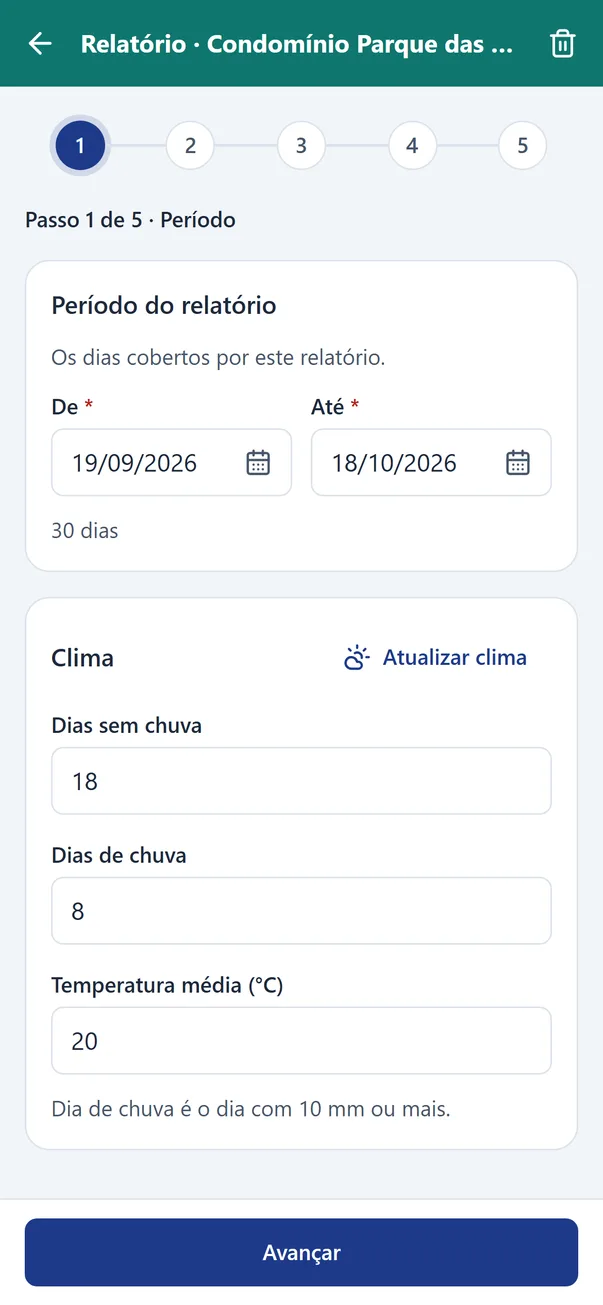 Assistente do relatório